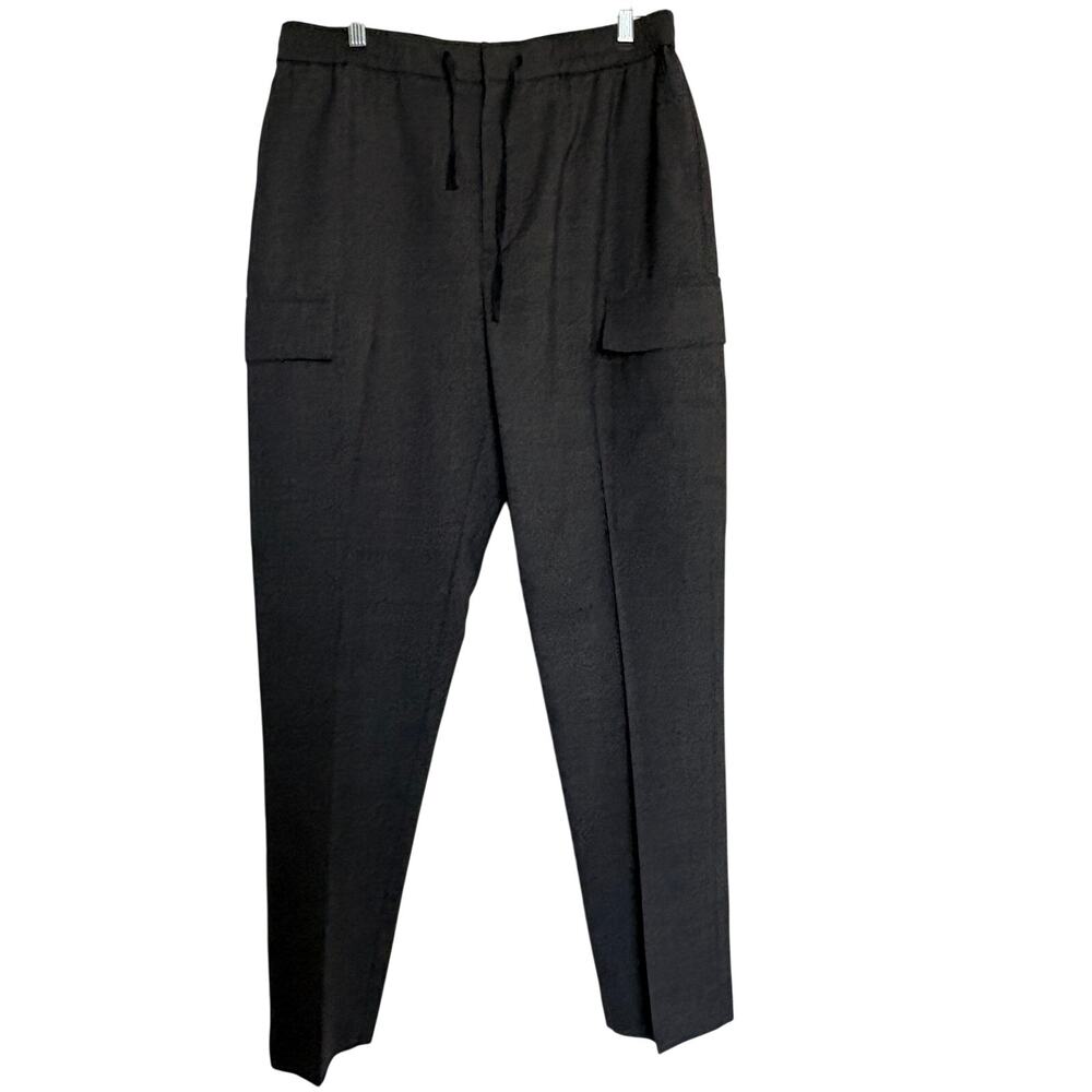 Officine Générale Geron Cargo Wool Pants Men 52 Gray Tailored Drawstring Lux